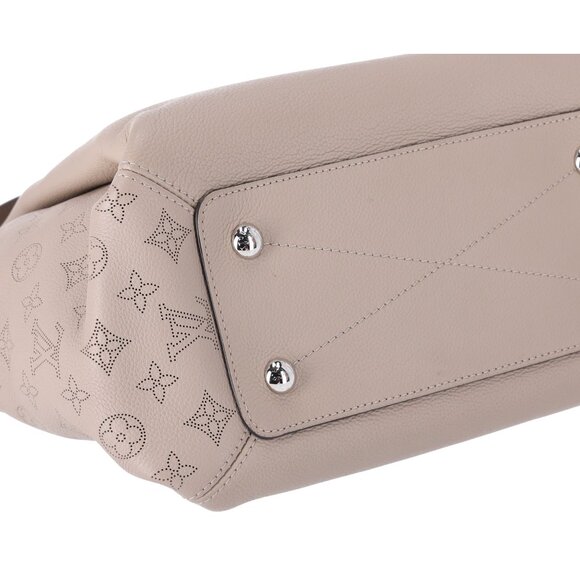 Louis Vuitton Haumea Mahina Satchel Handbag M55031 Galet Grey Leather Tassel - Picture 14 of 17